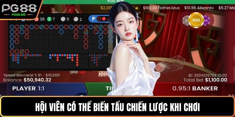 Hội viên có thể biến tẩu chiến lược khi chơi